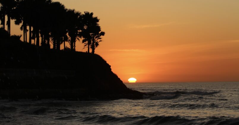 El atardecer desde el hotel de Tropic Garden en Gambia