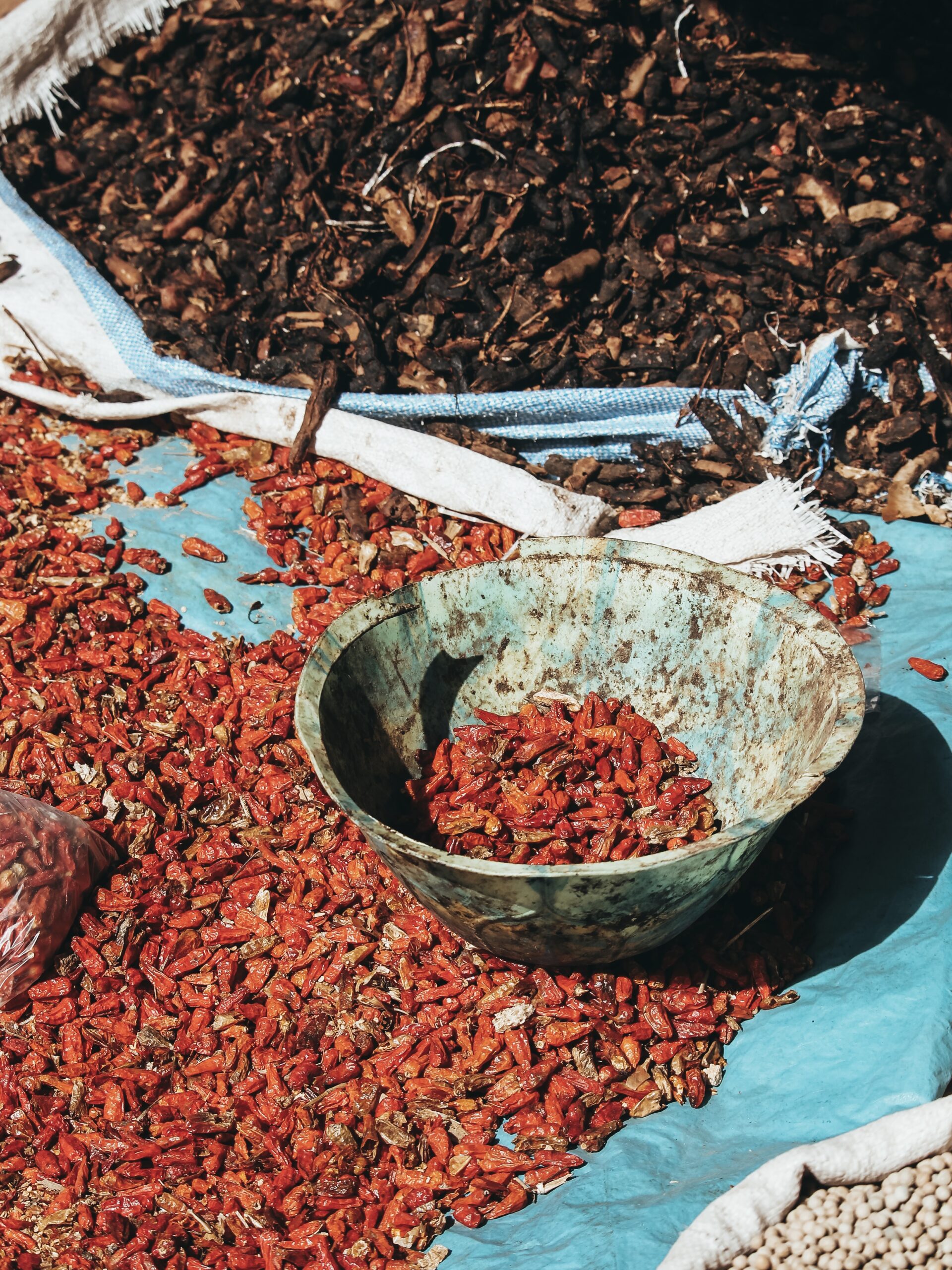 Productos en el mercado de Farafenni