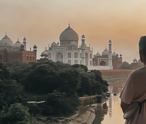 Vistas desde un punto secreto para ver el Taj Mahal al atardecer