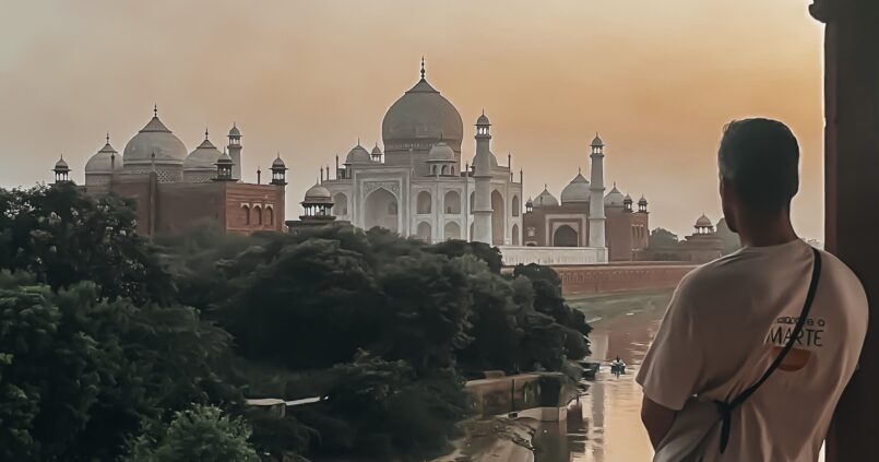 Vistas desde un punto secreto para ver el Taj Mahal al atardecer