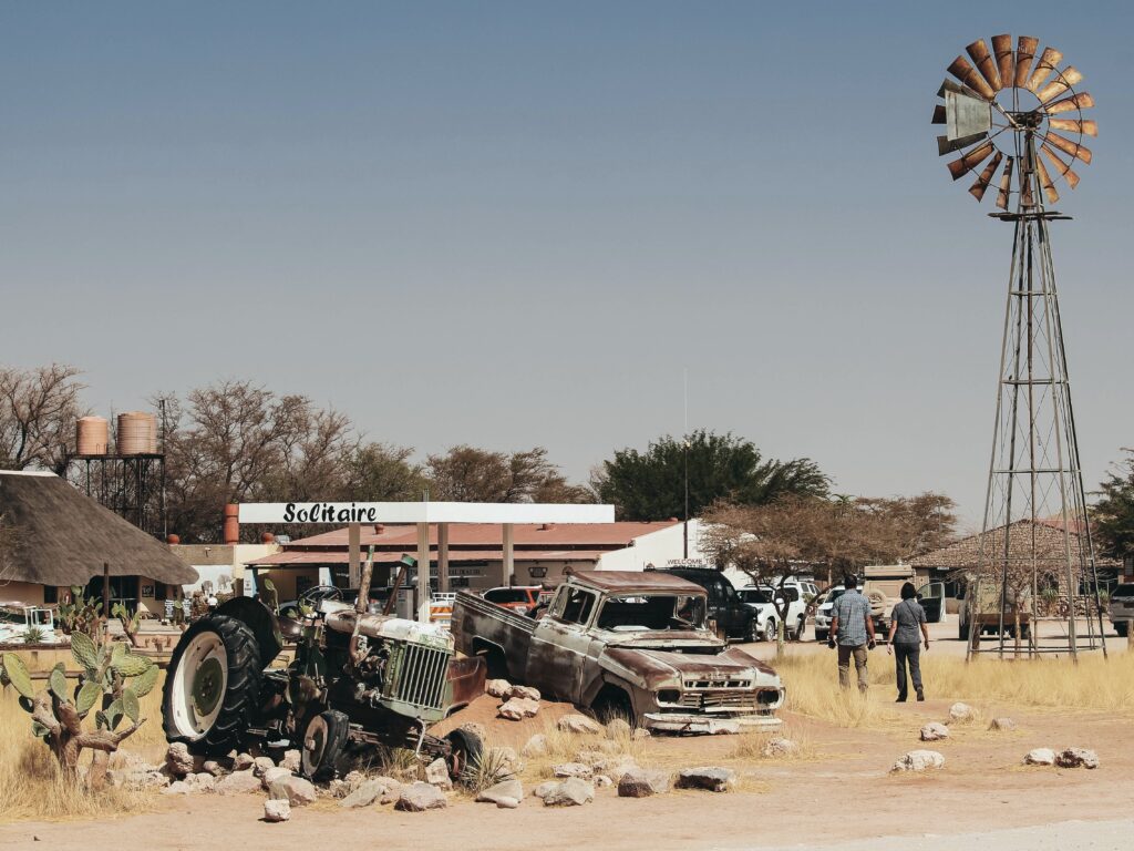 Solitaire es la gasolinera más conocida de Namibia en medio del desierto del Namib