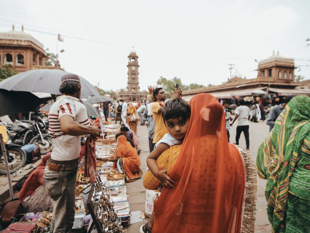 Vistas de la Torre del reloj, Ghanta Ghar, paseando por el Sadar Market en Jodhpur