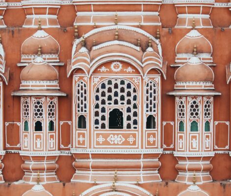 La Casa de los Vientos o Hawa Mahal el edificio más emblemático de la rosada Jaipur