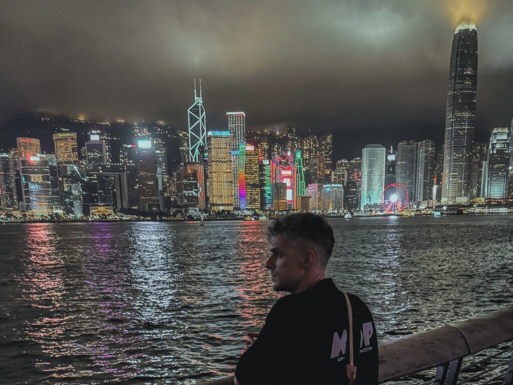 Simpony of the light desde el Paseo de la Fama en Hong Kong