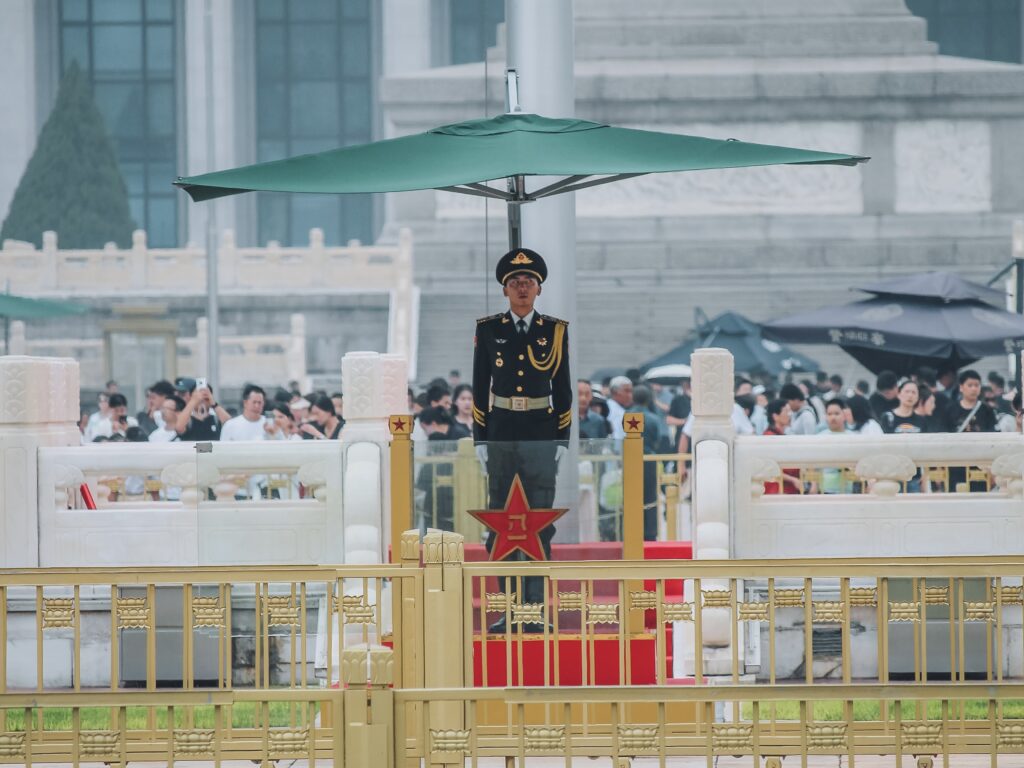 Guardia de Pekín en la Plaza Tian’anmen