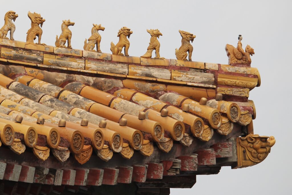 Tejado en la ciudad prohibida de Pekín