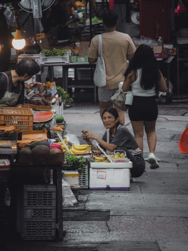 Puesto de frutas y verduras en Graham Street Market